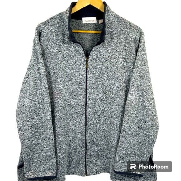 Stan Herman Jackets & Blazers - Stan Herman Front Zip Knit Jacket Size XXL Women's